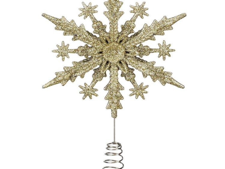 LAALU Weihnachtsbaumspitze Schneeflocke gold Kunststoff 23 cm