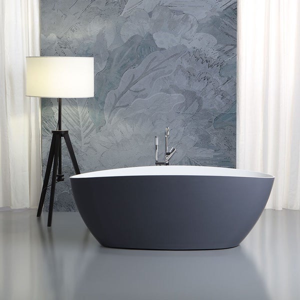 Moderne feistehende graue Badewanne | Rachele