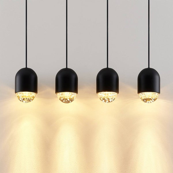 Lucande Pendelleuchte Amielle (Modern) in Schwarz aus Metall (4 flammig, GU10) - Deckenlampe Esstischlampe Hängelampe Hängeleuchte Wohnzimmerleuchte