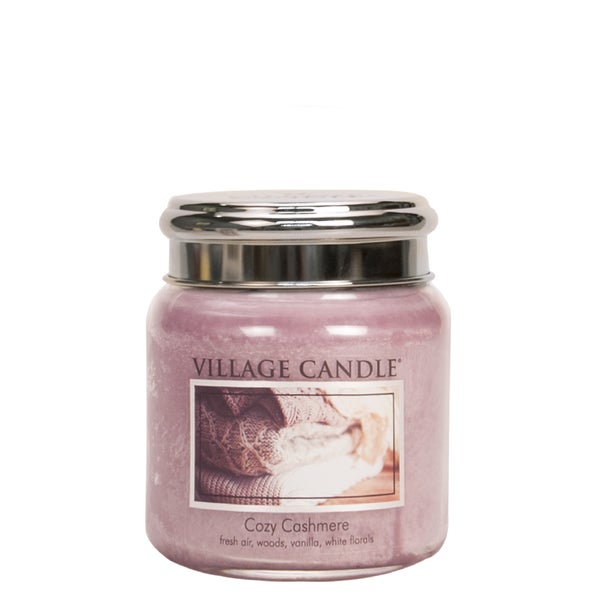 Village Candle Cozy Cashmere Duftkerze im Glas 389 Gramm, Brenndauer 105 Std, Raumkerze, Kerze