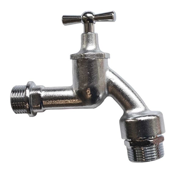 Knebel Auslaufventil matt verchr. 3/4 m.Belüfter