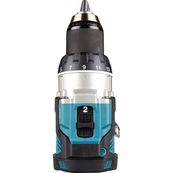 Aufsicht auf einen Akku-Bohrschrauber.