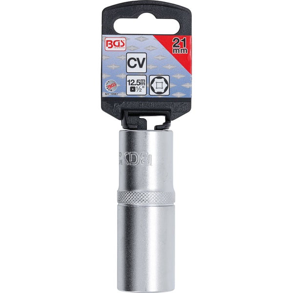 BGS Steckschlüssel-Einsatz Sechskant tief Antrieb Innenvierkant 12,5 mm (1/2) SW 21 mm - 10561