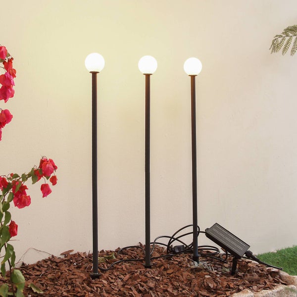 Lindby 3er Set LED Freydis (Modern) in Schwarz aus Aluminium (1 flammig, )