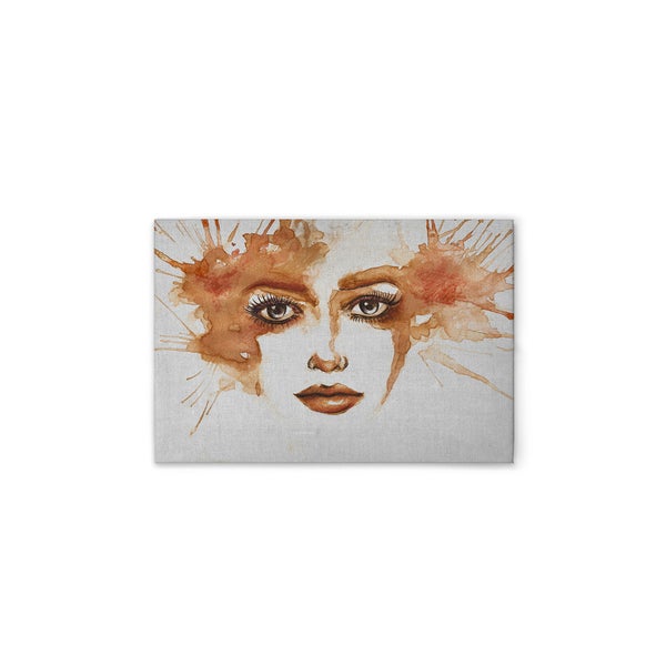 Dekoratives Wandbild mit Frauengesicht-Aquarell