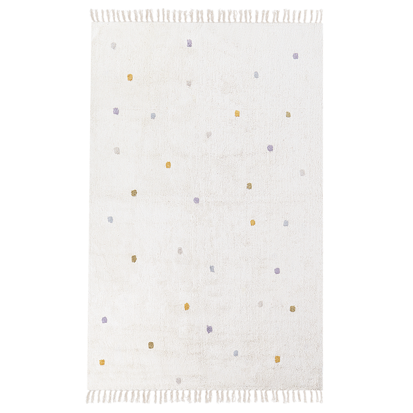 Teppich ASTAF Cremeweiß 140 x 200 cm Baumwolle