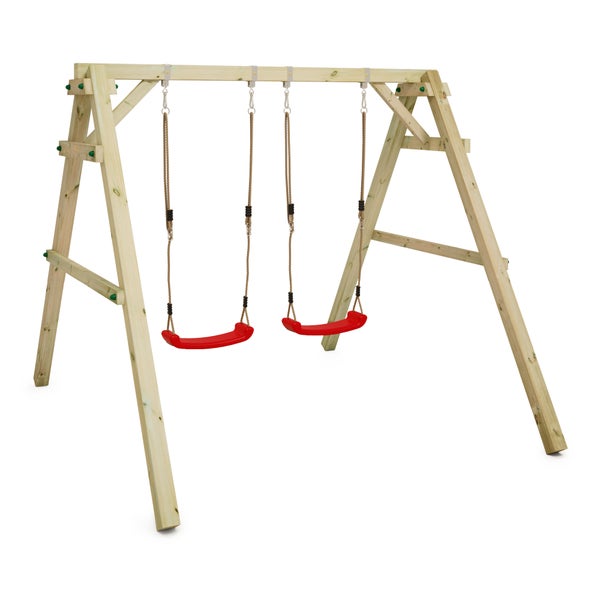 WICKEY Kinderschaukel Schaukelgestell Sky Dancer Prime Schaukel, Schaukelgerüst, Doppelschaukel, Holzschaukel - rot