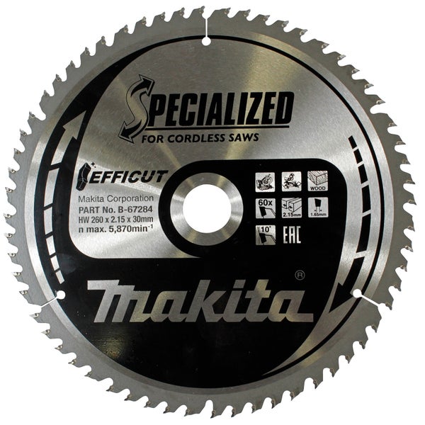 Makita EFFICUT Sägeblatt Holz 260 x 30 x 60Z - B-67284
