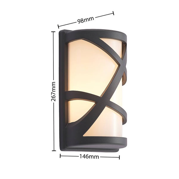 Lindby Wandleuchte außen Femani (spritzwassergeschützt (Modern) in Schwarz aus Aluminium (1 flammig, E27) - Außenwandleuchten Wandlampe Led Außenlampe Outdoor für Außenwand/Hauswand