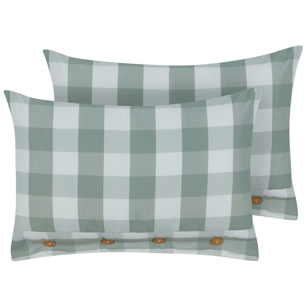 Dekokissen 2er Set TAMNINE 40 x 60 cm Mintgrün Kariertes Muster