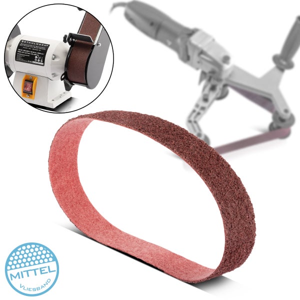 Schleifband, Körnung mittel, mit Schleifmaschine