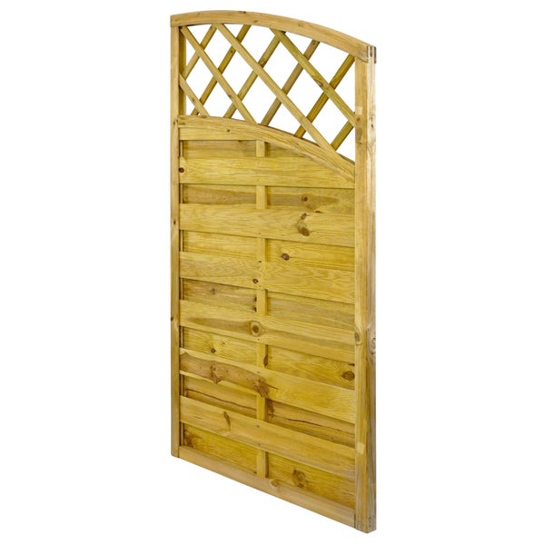 Holzzaun mit Gittereinsatz als Sichtschutz für den Garten