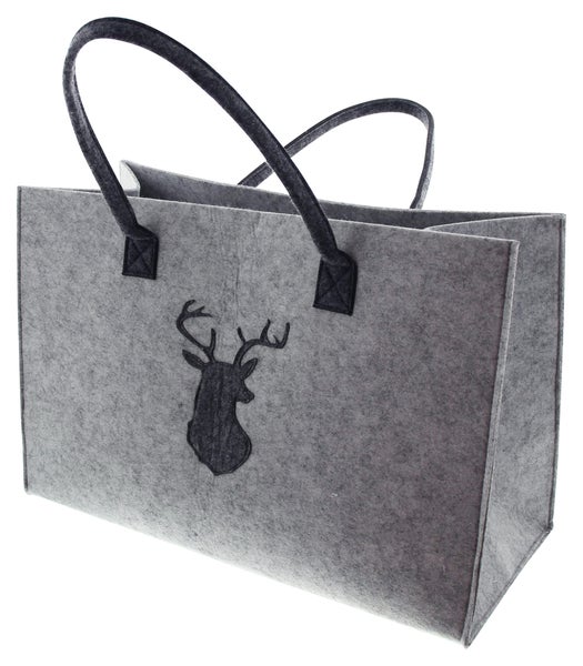 FRANK FLECHTWAREN | Filztasche Hirsch, FILZ, 45 x 20 x 30 cm, GH 50 cm
