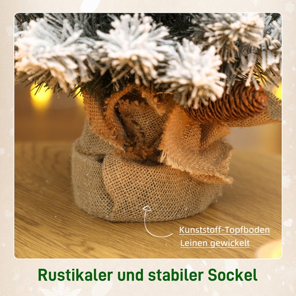 Weihnachtsbaumständer mit in Leinen gewickeltem Kunststoff-Topfboden für einen rustikalen und stabilen Sockel.