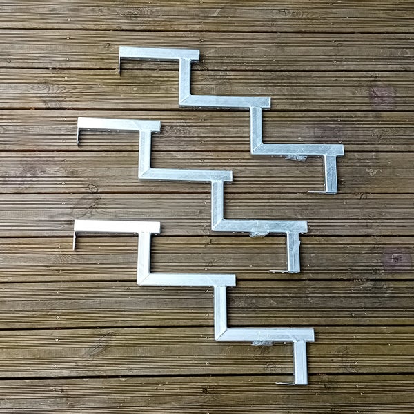 3er Set Stahl Treppenwange 3 Stufen - Option für Setzstufen-Höhe 51cm