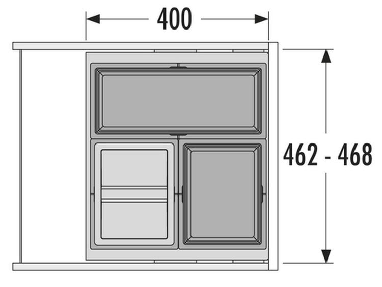 Schrank mit Schubladen, Maße 400 x 462 bis 468 Millimeter
