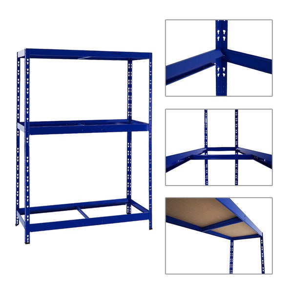 PROREGAL Reifenregal Tiger mit Fachboden HxBxT 180 x 130 x 50 cm bis zu 12 Reifen auf 2 Ebenen Blau