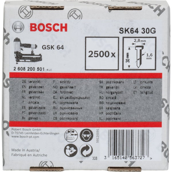 Bosch SK64 30G Klammern, 2500 Stück, verzinkt
