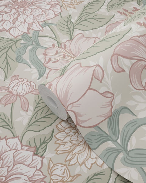 Tapetenrolle mit Blumenmuster