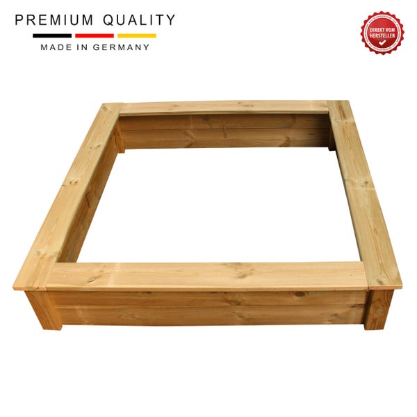 Sandkasten 190x190cm imprägniert Kinder Clamaro Massivholz Tannenholz