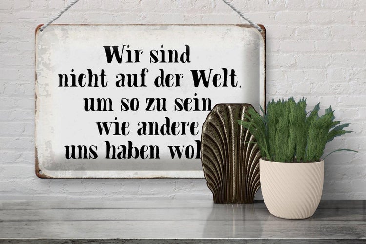 Blechschild Spruch 30x20cm sind nicht auf Welt wie andere