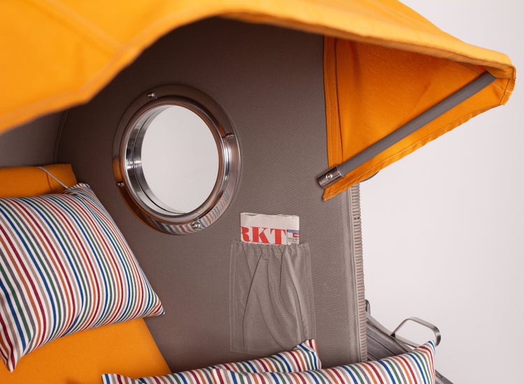 Strandkorb Rantum Mahagoni washed grey PE koboo grey Dessin 586