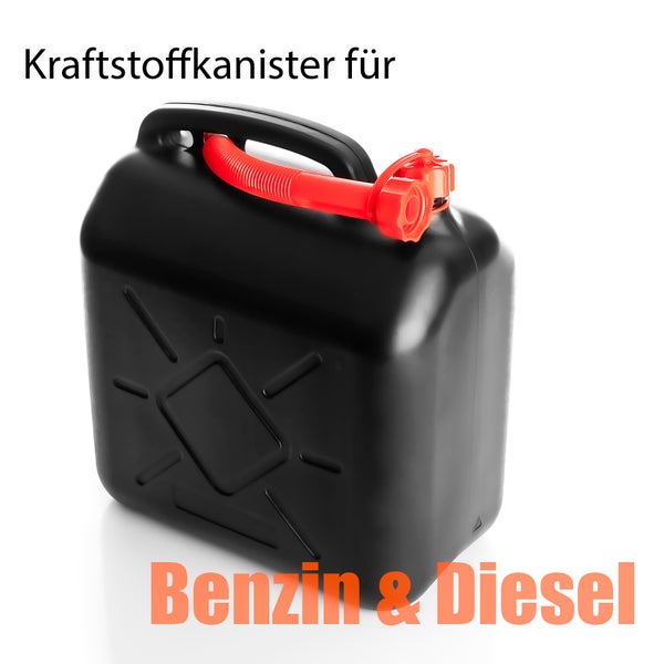 BigDean 2 Stück Benzinkanister 10L mit flexiblem Ausgießer - Kraftstoffkanister für Benzin & Diesel - UN-Zulassung handlicher Kanister Dieselkanister Reservekanister - Made in Europa