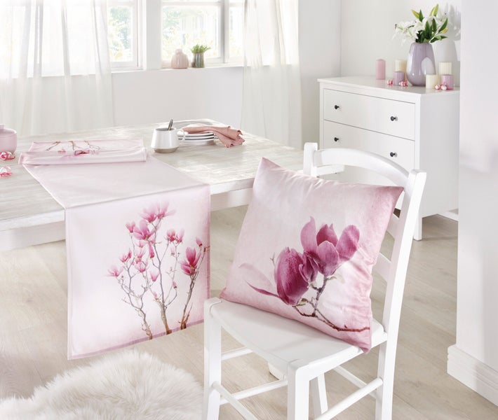 FRANK FLECHTWAREN | Tischläufer Tulpenmagnolie, POLYESTER, 40 x 140 cm