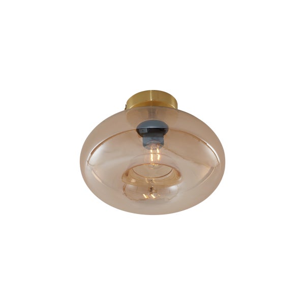 Deckenleuchte mit kugelförmigem Glasschirm