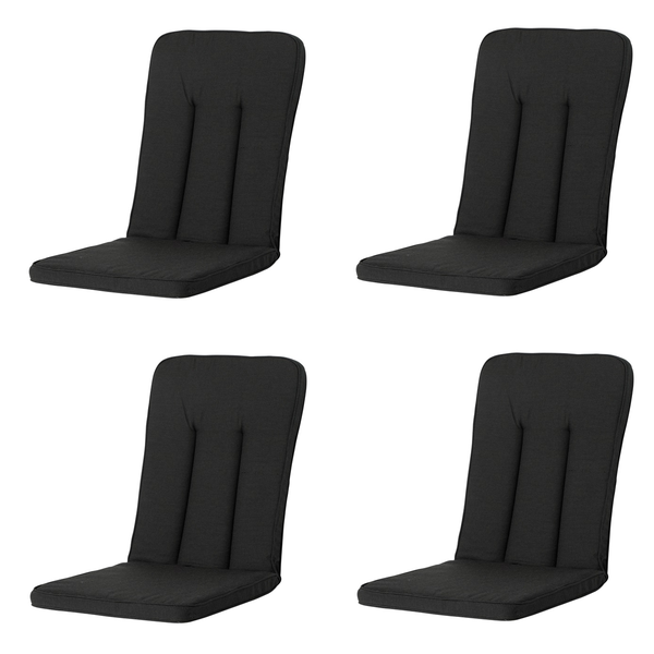 Hochlehnerauflage Excelsior/Primero/Balero Rib schwarz - Ca. 110x48 cm - 4er-Set