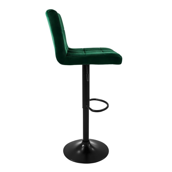 ML-Design Barhocker 4er Set, Bezug aus Samt, Grün, Gepolsterter Barstuhl mit Rückenlehne und Fußstütze, Tresenhocker höhenverstellbar 63-83cm, 360° drehbar, Bistrohocker Hocker Drehstuhl Barstühle