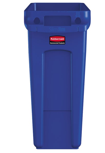 PROREGAL Rubbermaid Slim Jim Mülleimer Mit Belüftungskanälen 60 Liter HxBxT 63,5 x 28 x 56 cm Blau