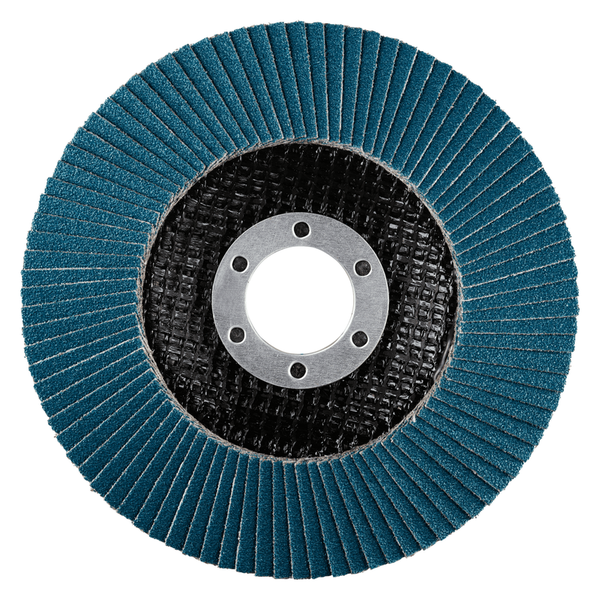 RHODIUS Fächerscheibe LSZ F2, 5 Stück, 115 x 22,23 mm, Korn 80, für Edelstahl, Stahl, Metall, ALPHAline