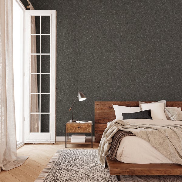 Tapete Schwarz Silber Struktur Vliestapete für Schlafzimmer Wohnzimmer oder Küche Made in Germany 10,05 x 0,53m