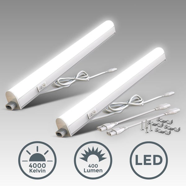 Unterbauleuchte 2er Set - 4W, 400lm, LED, Stecker, erweiterbar, neutralweiß, weiß