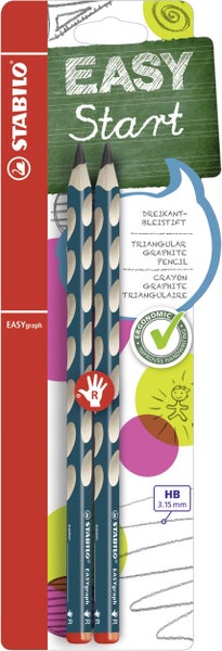 STABILO Bleistifte EASYgraph, 2er Set HB Rechtshänder