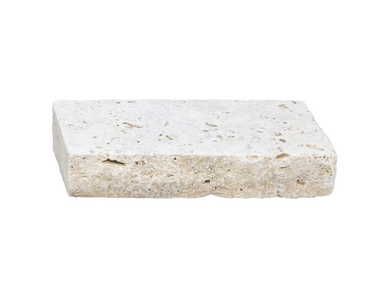 Wohnrausch Natursteine Mauersteine Travertin EXTRA LIGHT, spaltrau, getrommelt, beige, L 15-50, B 18-20, H 7,5 cm, 1 qm