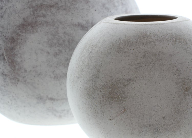 FRANK FLECHTWAREN | Dekovase White, 2er Set, MDF, 14 x 8 x 13 cm, 18,5 x 10 x 17 cm