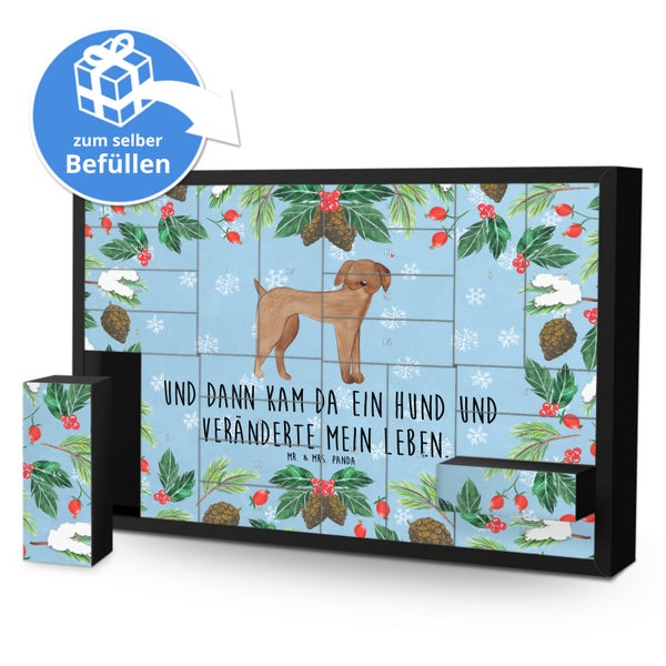 Mr. & Mrs. Panda Befüllbarer Adventskalender Hund Dogge - Blau Pastell