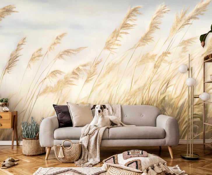 Fototapete Boho Beige Natur Wohnzimmer Vlies Tapete 400x280 cm