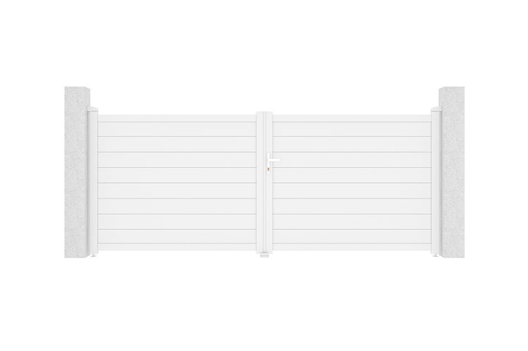 Flügeltor 3,5m EIGER H.140 Weißaluminium
