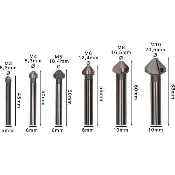 Bosch PRO Soft Metal HSS Kegelsenker-Set 6-tlg. - 2608597527