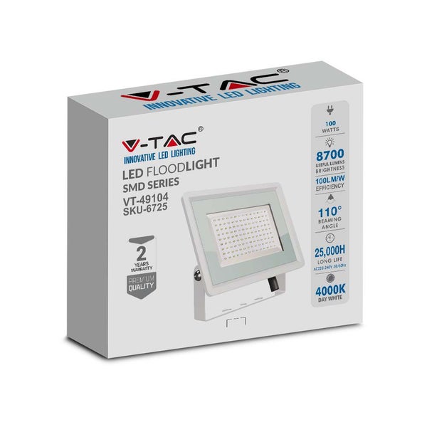 Weiße LED-Flutlichtstrahler - F - Klasse - IP65 - 100W - 8700 Lumen - 4000K