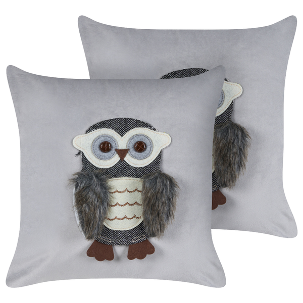 Dekokissen 2er Set OPHRYS Samtstoff 45 x 45 cm Grau