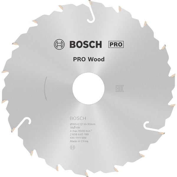 Bosch PRO Wood Kreissägeblatt 165 x 2,2 x 30 mm - 2608640789