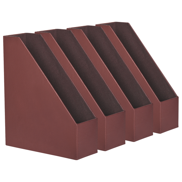 Reihe von braunen Dokumentenhaltern aus Leder