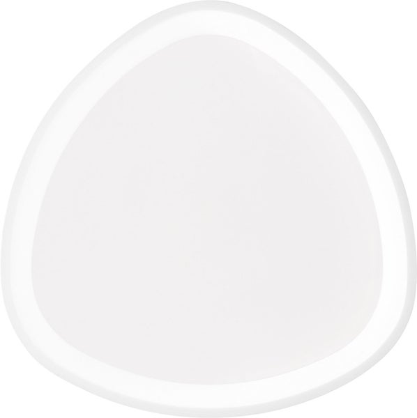 Weiße, dreieckige LED-Deckenleuchte mit abgerundeten Ecken für eine moderne Innenbeleuchtung.