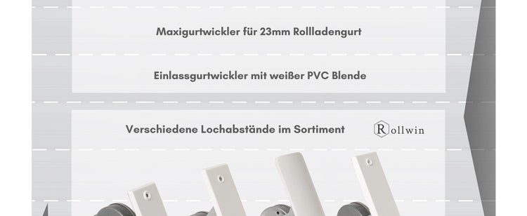 Rollwin Rolladen Gurtwickler Unterputz 135mm Lochabstand - mit 7m Gurt