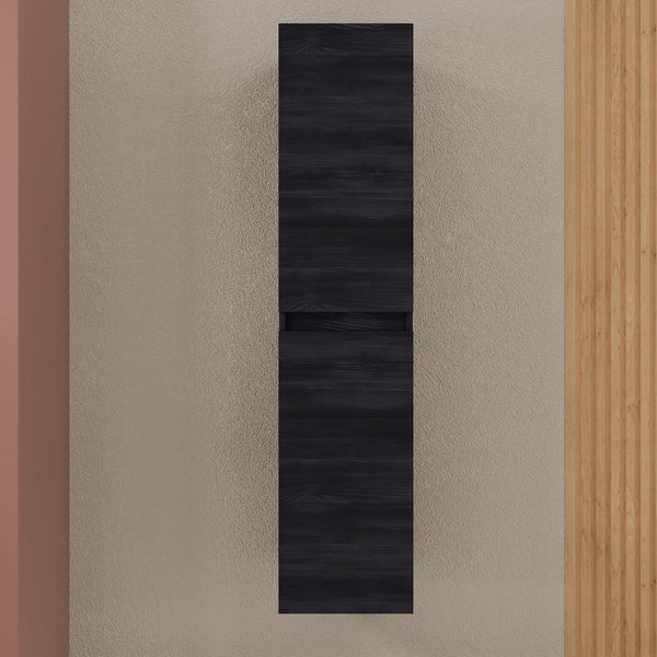 Hochformatiger Badezimmerschrank zur Wandmontage mit Holzstruktur
