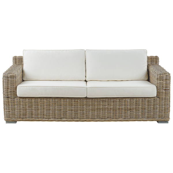 Gartensofa 2-Sitzer ARDEA Rattan Hellbraun